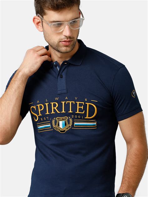 Classic Polo Mens Cotton Half Sleeve Printed Slim Fit Polo Neck Blue C