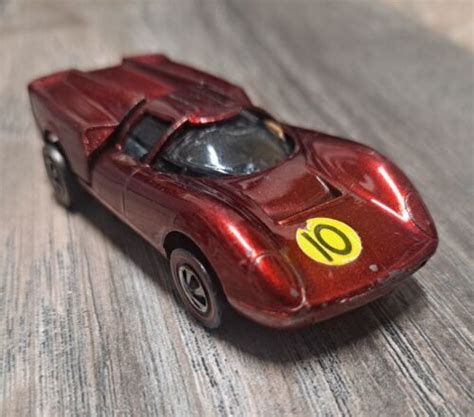 Vintage Mattel Hot Wheels Redline Rosy Red Lola Gt Usa