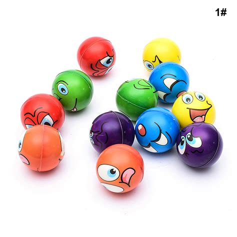 12× Funny Emoji Smile Smiley Face Bouncy Squeeze Foam Ball Pu Stress