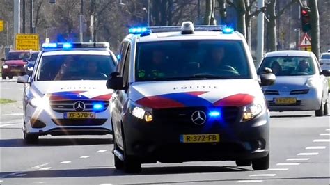 2x Politie Noodhulp Met Hevige Spoed Naar Een Ongeval Wegvervoer Letsel