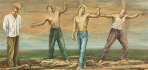 Unknown Large Signed Surreal Nude Male Portrait Symbolist Landscape Framed Oil Painting For