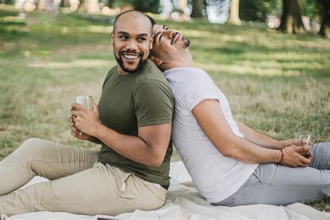 men   picnic  stock photo
