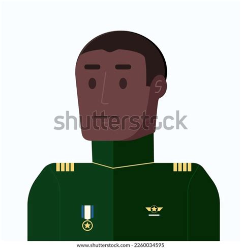 African American Soldier Formal Uniform Flat Stock Vector (Royalty Free ...