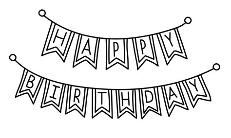 Doodle Drawing With Holiday Banners Garlands For Birthday Party