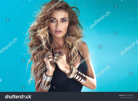 Sensual Beautiful Blonde Woman Posing Over Stock Photo 212530204 Shutterstock