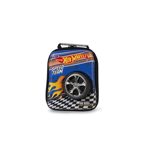 Mochila Escolar De Rodinha Hot Wheels Night Shifter 3D Lancheira
