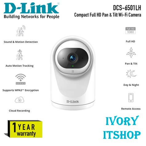 D Link DCS 6501LH Compact Full HD Pan Tilt Wi Fi Camera DCS 6501LH