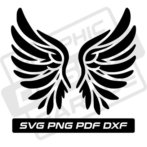 angel wings svg  png dxf wings silhouette commercial