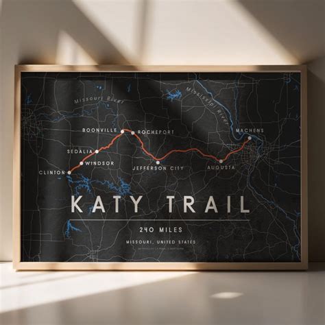 Katy Trail Mkt Map Poster Mytrailrun