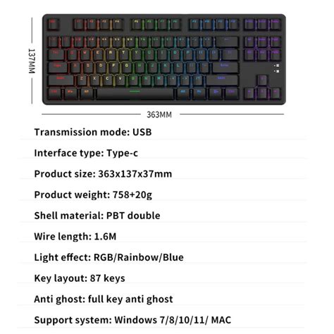 Ajazz Ak Keys Rgb Version Hot Swap Wired Diy Customized Mechanical Keyboard Shanlan Shaft