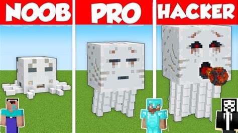 Minecraft Real Life Ghast House Build Challenge Noob Vs Pro Vs Hacker Animation In Minecraft