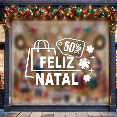 Adesivo Para Vitrine Natal - Adesivo de Natal para Vitrine Personalizável Mod:349