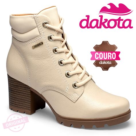 Bota Dakota Couro Legítimo - Bota Dakota Couro Legitimo Verdadeiro Original Feminina Coturno Salto ...
