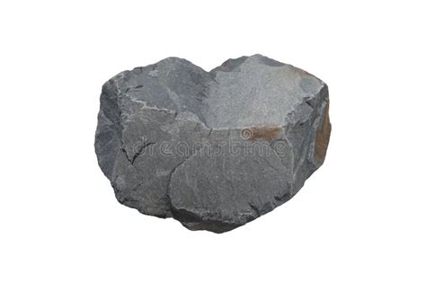 Gray Sample Of Basalt Rock Isolated On White Background Stock Photo