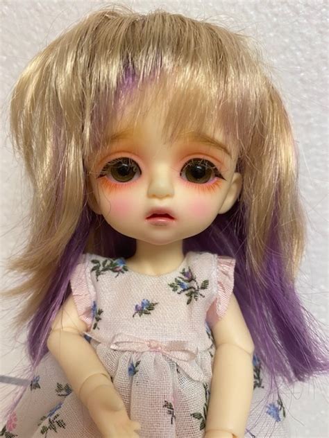 JoJo Wig Golden Blonde W Purple Size 5 6 Doll Peddlar
