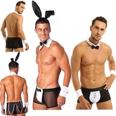 Men S Tuxedo Lingerie Waiter Gentleman Costume Cosplay Boxer Briefs Outfits Set EBay