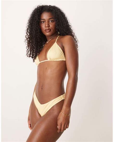 ASOS Triangle Bikini Top Co Ord In Yellow Lyst
