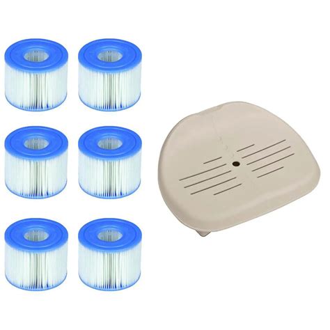 Intex Seat For Inflatable PureSpa Hot Tub S1 Pool Filter Cartridges 6 Pack ProToolHome