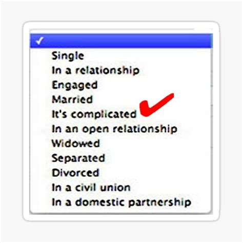 Its Complicated Relationship Status Sticker For Sale By Nicethreads