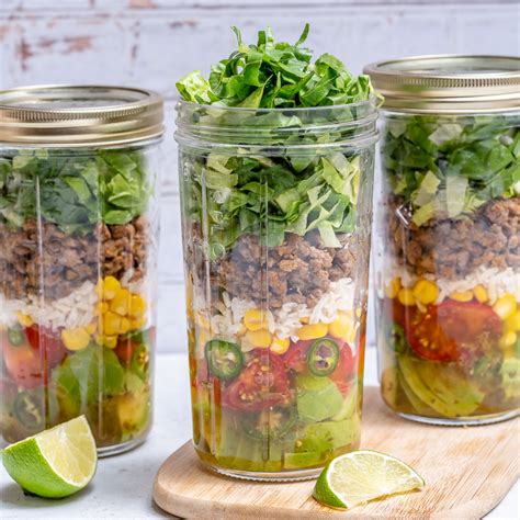 Taco Mason Jar Salads For Easy Healthy Meal Prep Recipe Mason Jar