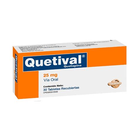 Quetival Quetiapina 25Mg X 30 Tabletas Valmorca Farmadon La