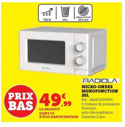 Promo Radiola Micro Ondes Monofonction L Chez Hyper U Icatalogue Fr