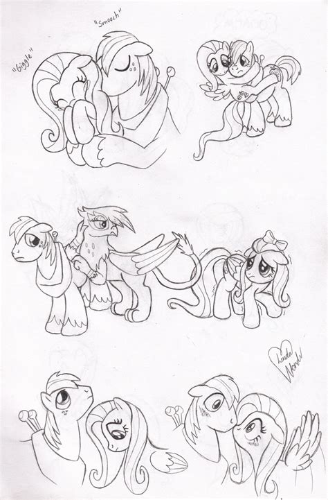 430339 Safe Artist Marindashy Big Macintosh Fluttershy Gilda