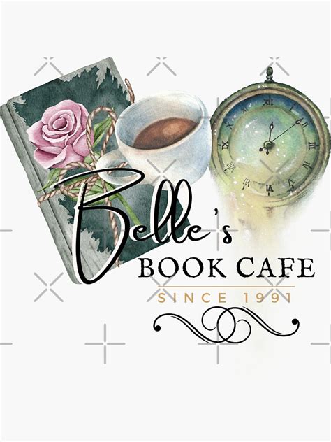 Belle S Book Cafe Since 1991 White Sticker For Sale By Dealchica