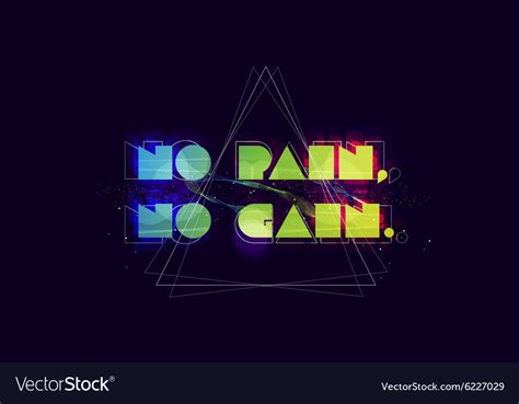 No Pain Gain Typography Royalty Free Vector Image
