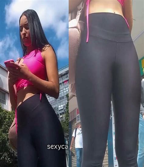 Bubble Ass Latina Worker In Black Leggings Sexy Candid Girls