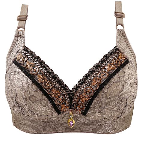 Borniu Women S Lace Lingerie Wire Free Bra Sexy Underwear Gathered Plus Size Bra Summer