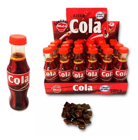 Display 24 Botellitas Chicle Sabor Cola
