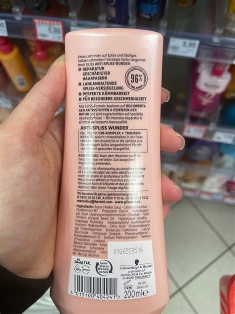 Schwarzkopf Gliss Kur Conditioner Anti Spliss Wunder Ml Inci Beauty