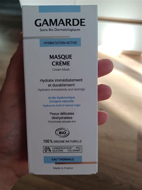 Gamarde Hydratation Active Masque crème INCI Beauty