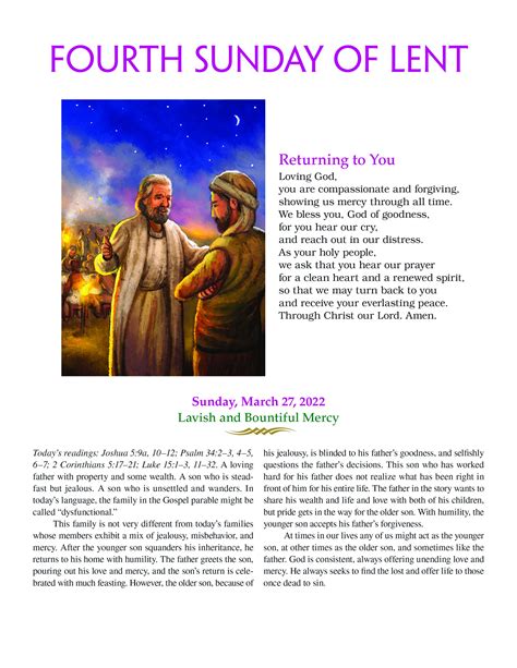 Prayer And Reflection On The 4th Sunday Of Lent — St Benedict Parish