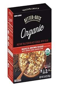 Amazon Better Oats Raw Pure Simple Organic Maple Brown Sugar Instant Multigrain Hot