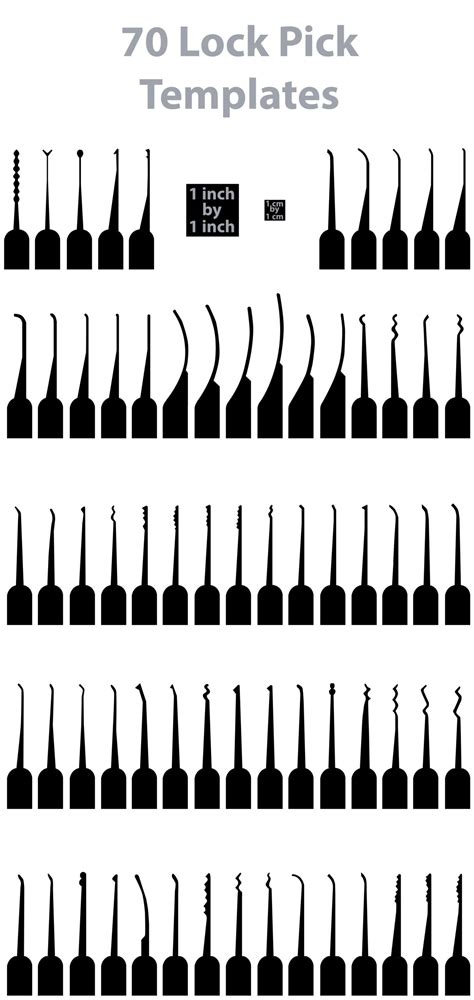 printable lock pick templates  printable hub