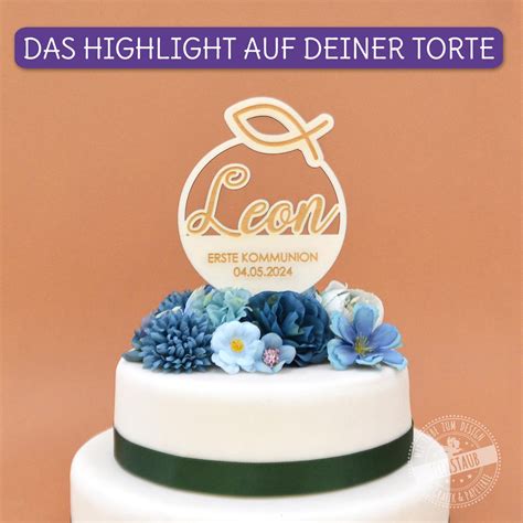 Cake Topper Personalisierter Kuchenstecker Kommunion
