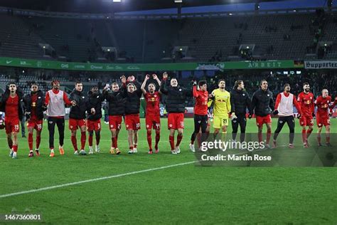 RB Leipzig players celebrate with the fans after the team's victory ...