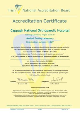 Fillable Online Cappagh National Orthopaedic Hospital - INAB Fax Email ...