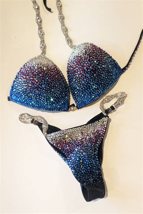 Unique Blue Competition BIkini Shine Bikinis