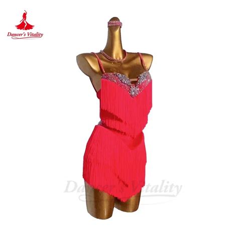 Vestido Franja De Dan A Latina Para Mulheres Salsa Rumba Chacha Tango Fantasia De
