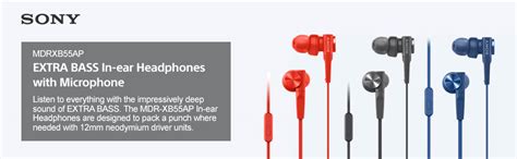 Sony MDRXB55AP Wired Extra Bass Earbud Headphones/Headset with Mic for ...