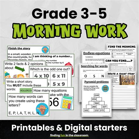 Morning Tasks Printables And Digital Teaching Resources