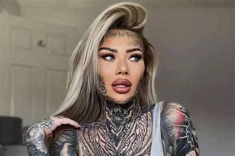 Britain S Most Tattooed Woman Dubbed Inked Angel As She Strips To Racy Lingerie Daily Star