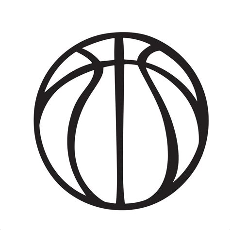 Black And White Basketball Outline Illustration 42891317 Vector Art At