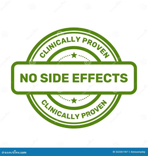 No Side Effects Stamp, Safe Product, Medicine and Dietary Supplements