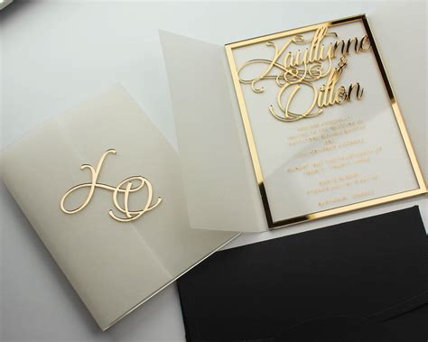 Acrylic Wedding Invitation Elegant White Wedding Invitations Etsy