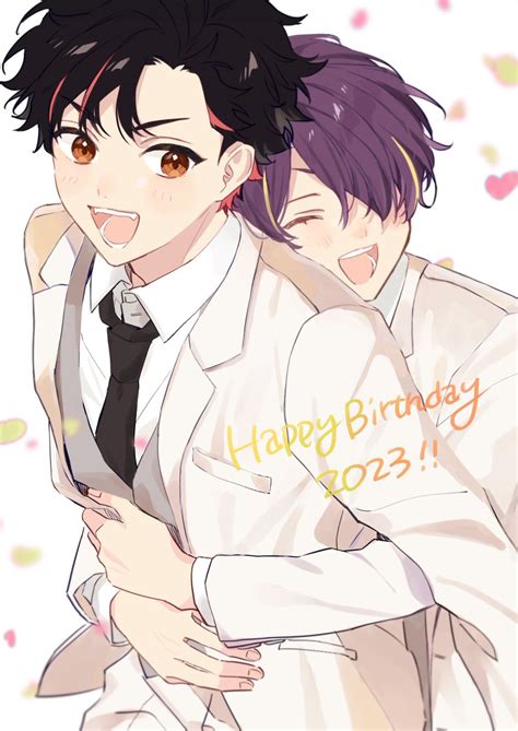 2boys Multiple Boys Male Focus Hug From Behind Necktie Black Hair Hug Illustration Images