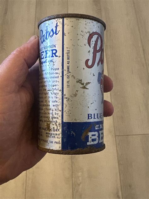 PABST BLUE RIBBON EXPORT BEER Flat Top Can OPENING INSTRUCTIONS IRTP